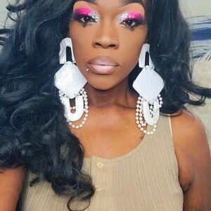 Elegant White Statement Earrings